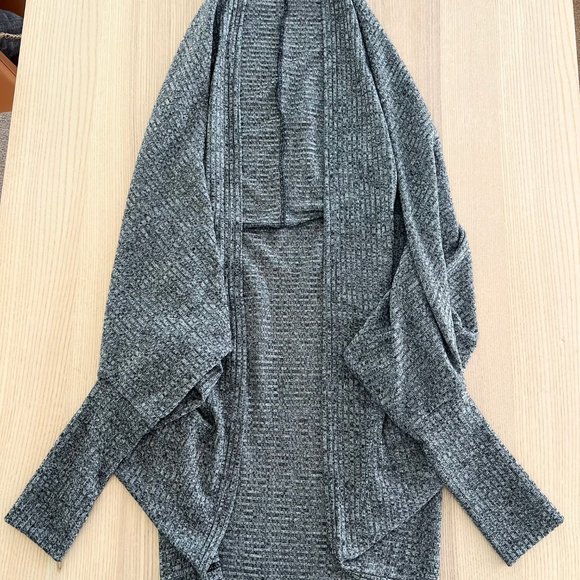 SweatyRocks Oversized Gray Dolman Long Sleeve Knit Cardigan Sweater - Women's XS - Picture 3 of 5